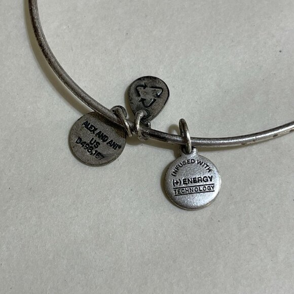 4 Monogramed "M" Bracelets Adjustable Bangle Stackable Silver Tone - Picture 6 of 7